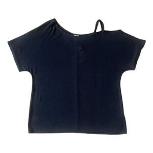 Black knit one shoulder top